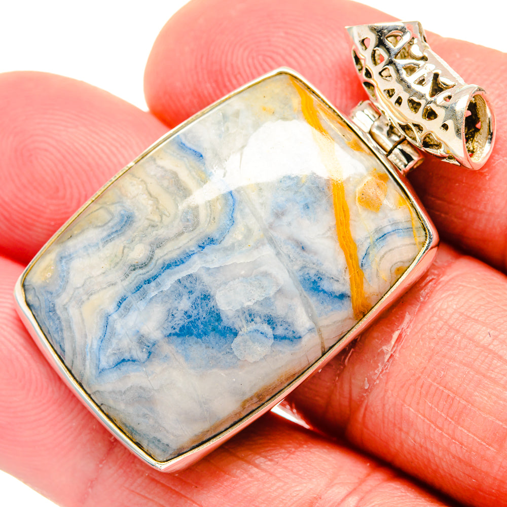 Blue Scheelite Pendants handcrafted by Ana Silver Co - PD20483