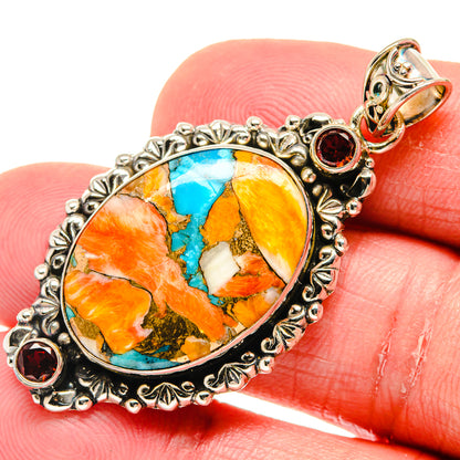 Spiny Oyster Turquoise Pendants handcrafted by Ana Silver Co - PD20490