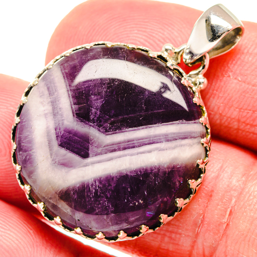 Chevron Amethyst Pendants handcrafted by Ana Silver Co - PD20493