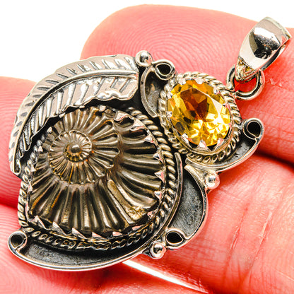 Pyrite Fossil Pendants handcrafted by Ana Silver Co - PD20496