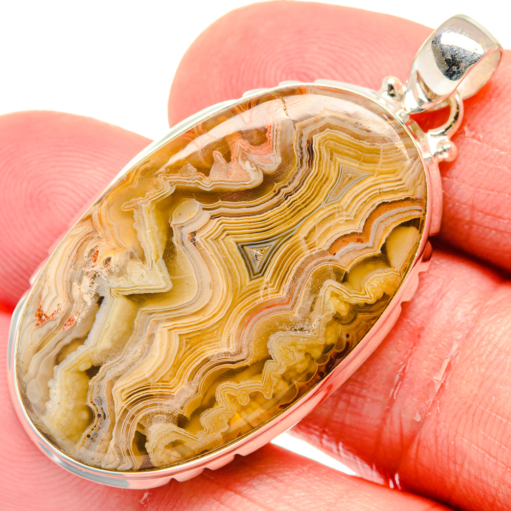 Laguna Lace Agate Pendants handcrafted by Ana Silver Co - PD20536