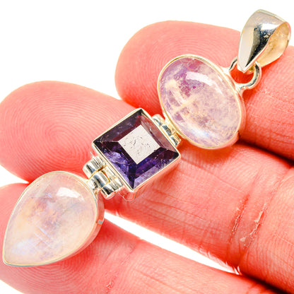 Rainbow Moonstone Pendants handcrafted by Ana Silver Co - PD20542