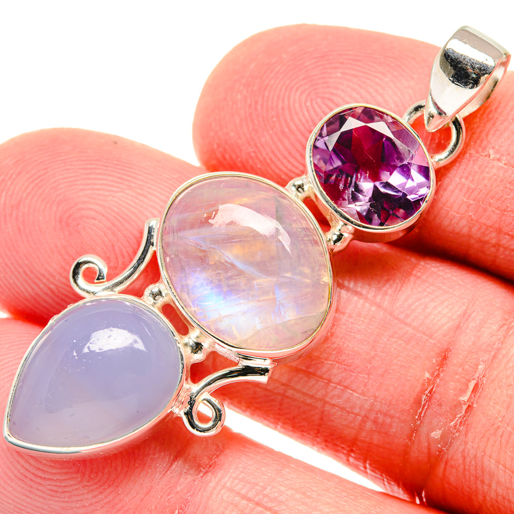 Rainbow Moonstone Pendants handcrafted by Ana Silver Co - PD20543