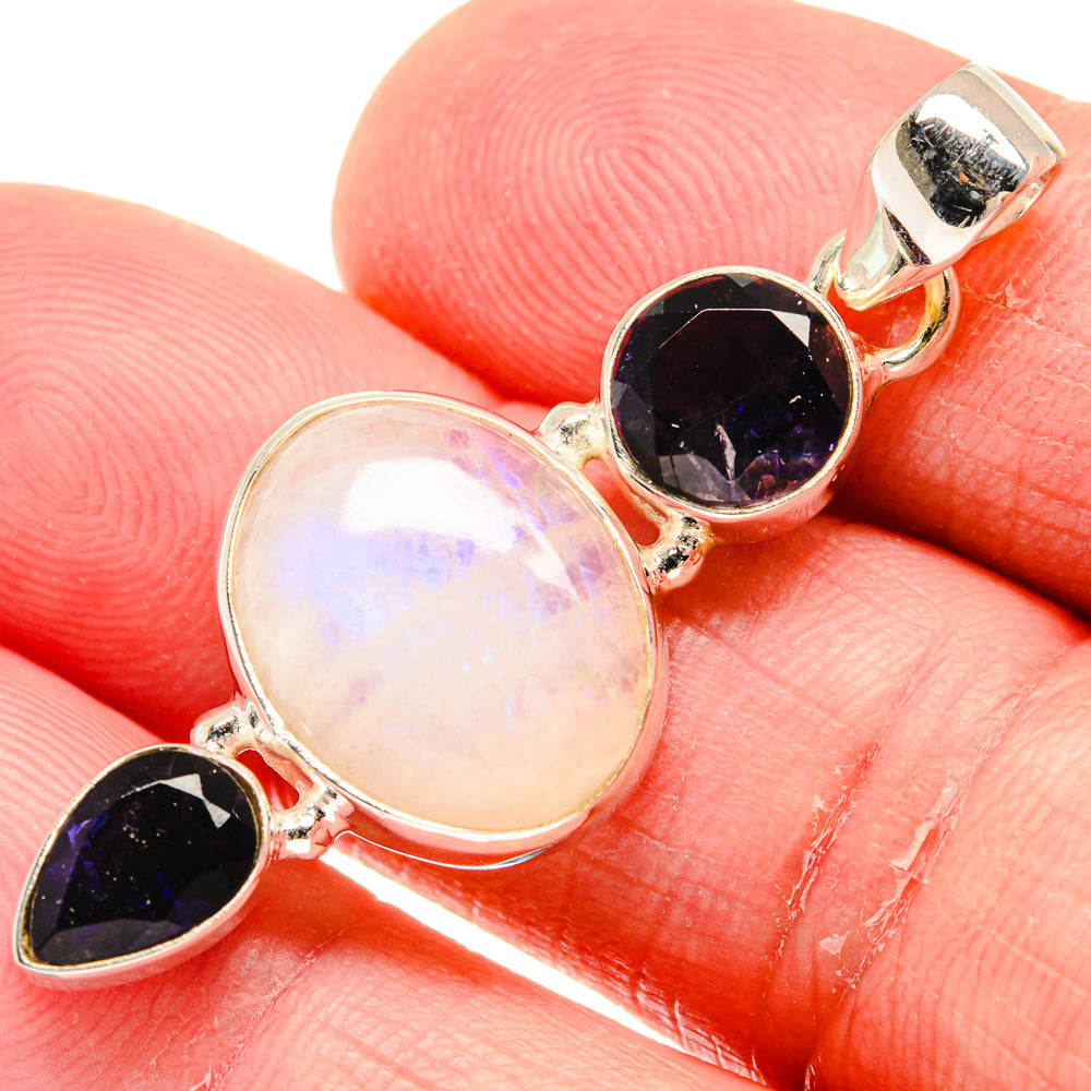 Rainbow Moonstone Pendants handcrafted by Ana Silver Co - PD20544