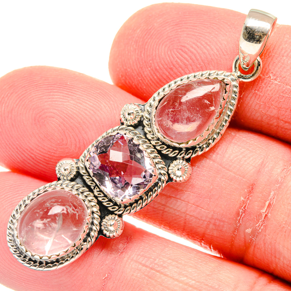 Rose Quartz Pendants handcrafted by Ana Silver Co - PD20553