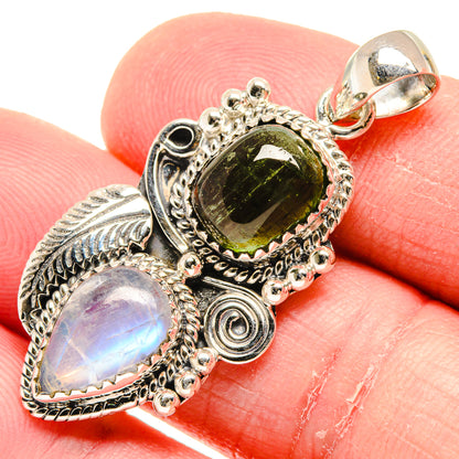 Rainbow Moonstone Pendants handcrafted by Ana Silver Co - PD20554
