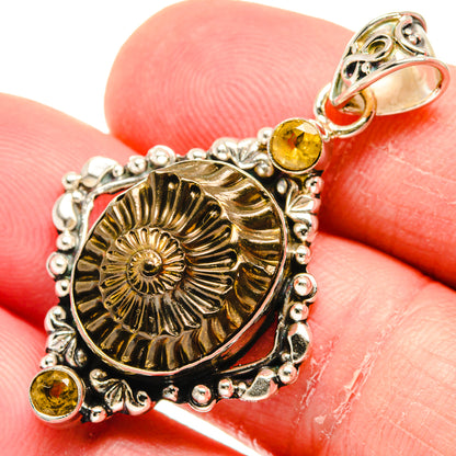 Pyrite Fossil Pendants handcrafted by Ana Silver Co - PD20563