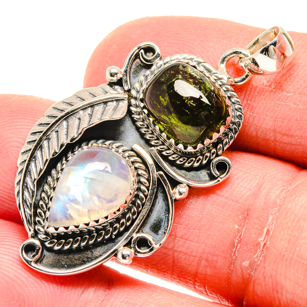Rainbow Moonstone Pendants handcrafted by Ana Silver Co - PD20564