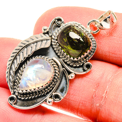Rainbow Moonstone Pendants handcrafted by Ana Silver Co - PD20564