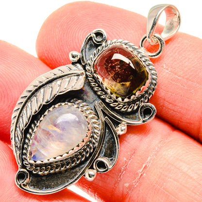 Rainbow Moonstone Pendants handcrafted by Ana Silver Co - PD20565