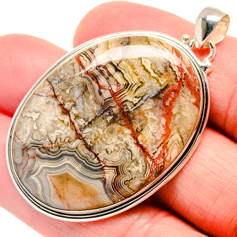 Crazy Lace Agate Pendants handcrafted by Ana Silver Co - PD20571