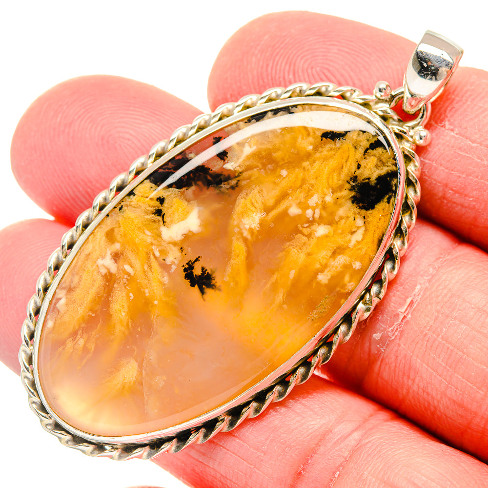 Plume Agate Pendants handcrafted by Ana Silver Co - PD20574