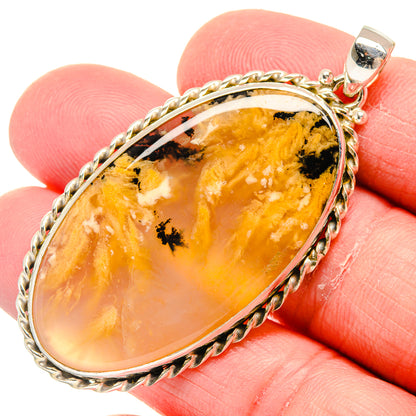 Plume Agate Pendants handcrafted by Ana Silver Co - PD20574