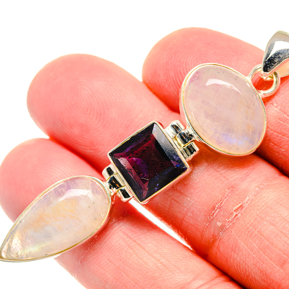 Rainbow Moonstone Pendants handcrafted by Ana Silver Co - PD20580