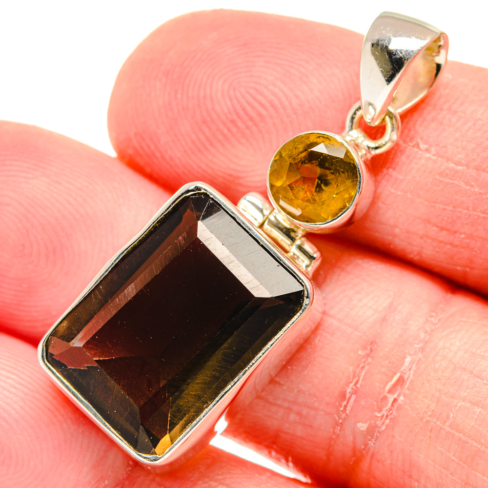 Smoky Quartz Pendants handcrafted by Ana Silver Co - PD20591