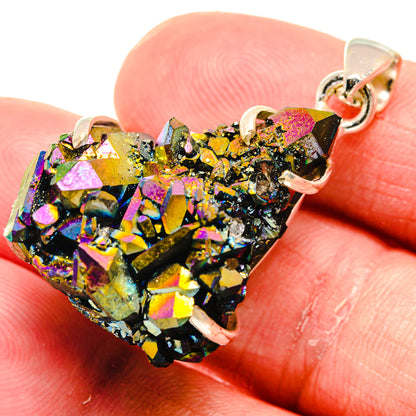 Titanium Sunshine Druzy Pendants handcrafted by Ana Silver Co - PD20601