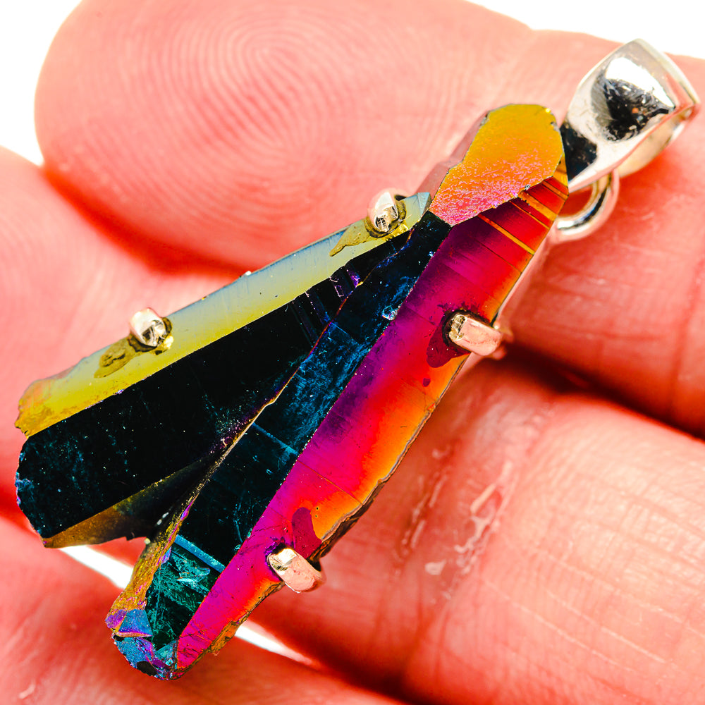 Titanium Sunshine Druzy Pendants handcrafted by Ana Silver Co - PD20603