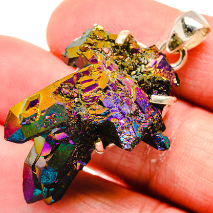 Titanium Sunshine Druzy Pendants handcrafted by Ana Silver Co - PD20604