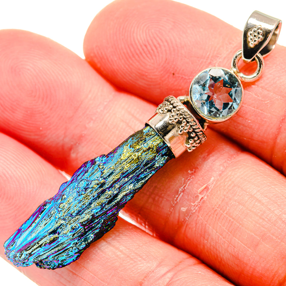 Titanium Sunshine Druzy Pendants handcrafted by Ana Silver Co - PD20607