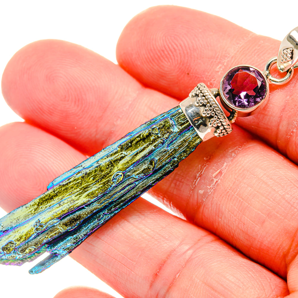Titanium Sunshine Druzy Pendants handcrafted by Ana Silver Co - PD20611