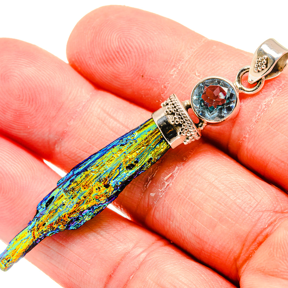 Titanium Sunshine Druzy Pendants handcrafted by Ana Silver Co - PD20614