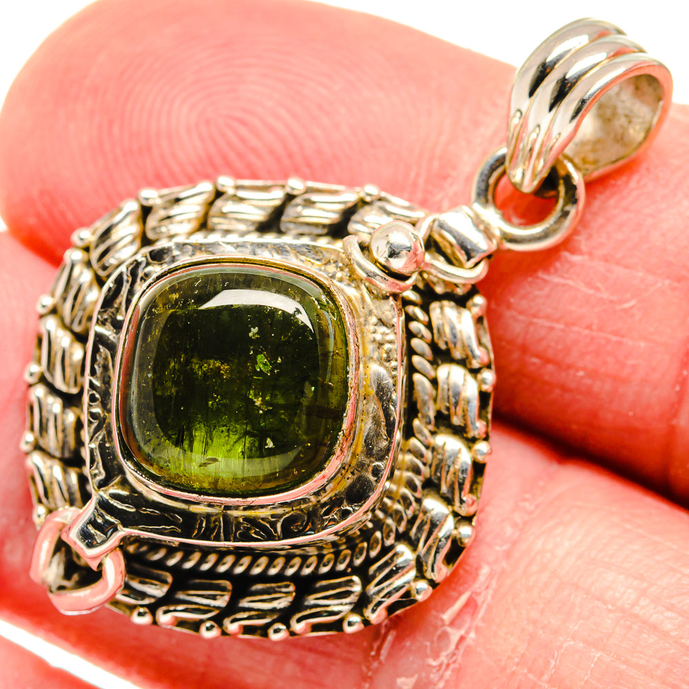Green Tourmaline Pendants handcrafted by Ana Silver Co - PD20622
