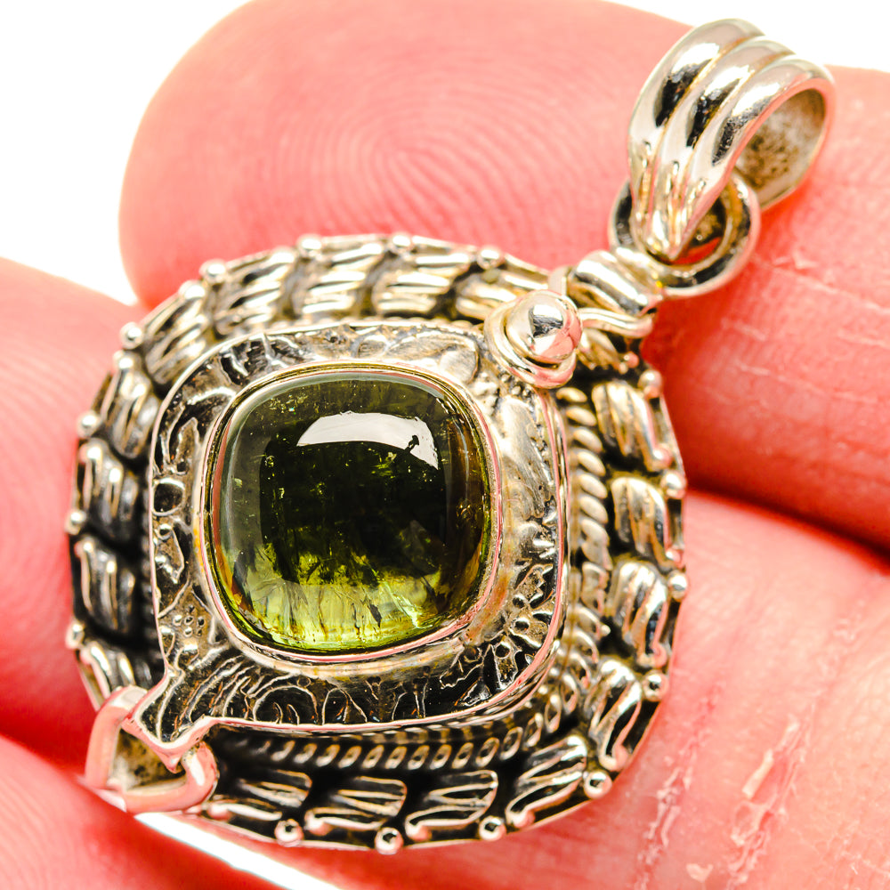 Green Tourmaline Pendants handcrafted by Ana Silver Co - PD20630