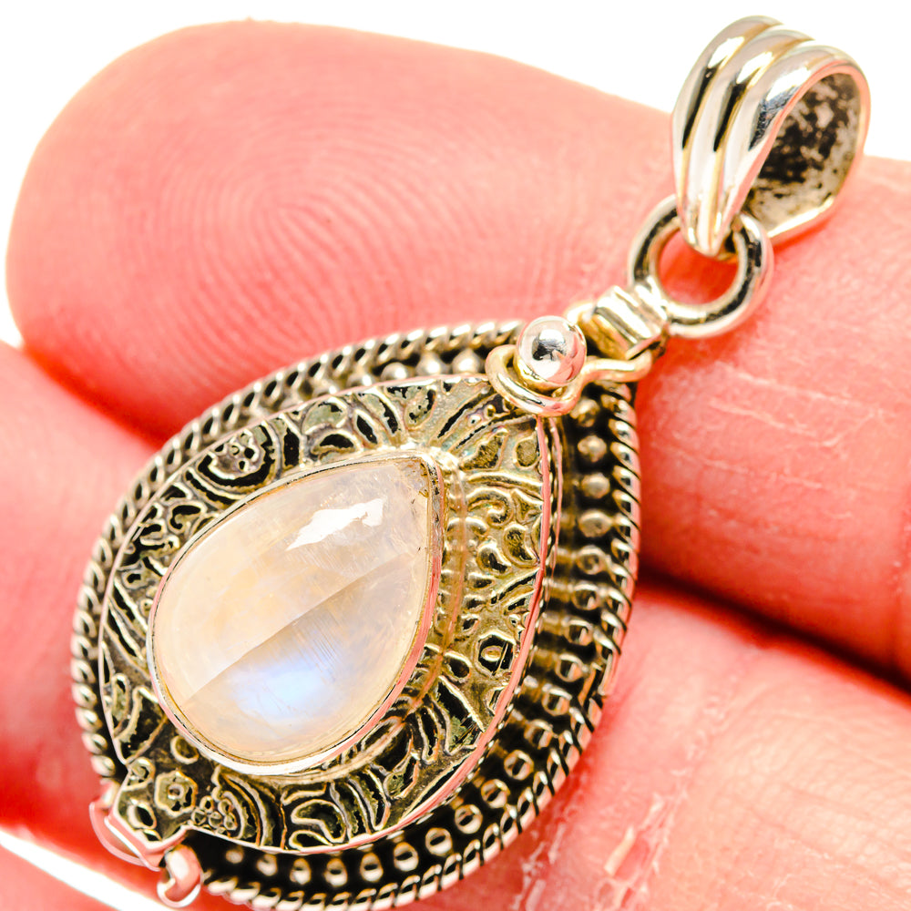 Rainbow Moonstone Pendants handcrafted by Ana Silver Co - PD20636