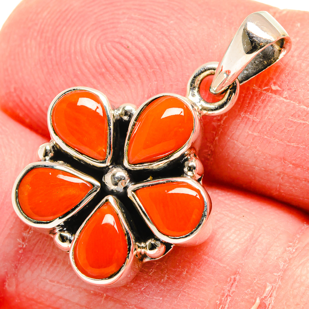 Mediterranean Red Coral Pendants handcrafted by Ana Silver Co - PD20637
