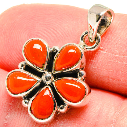 Mediterranean Red Coral Pendants handcrafted by Ana Silver Co - PD20638