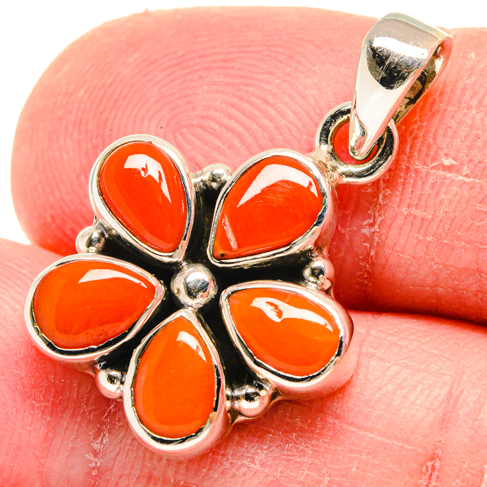 Mediterranean Red Coral Pendants handcrafted by Ana Silver Co - PD20640