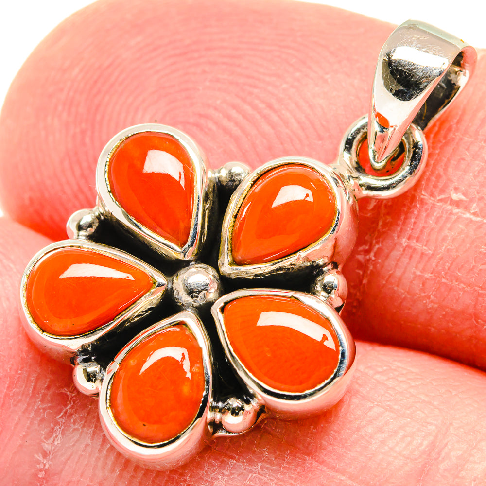 Mediterranean Red Coral Pendants handcrafted by Ana Silver Co - PD20641