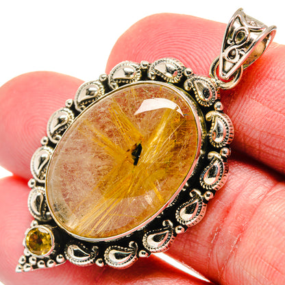 Rutilated Quartz Pendants handcrafted by Ana Silver Co - PD20646