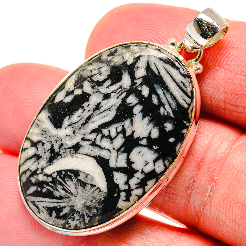 Chrysanthemum Stone Pendants handcrafted by Ana Silver Co - PD20655