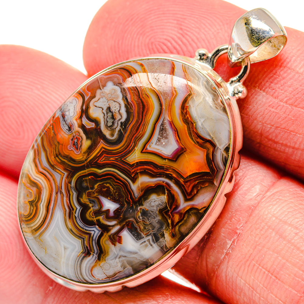 Crazy Lace Agate Pendants handcrafted by Ana Silver Co - PD20659