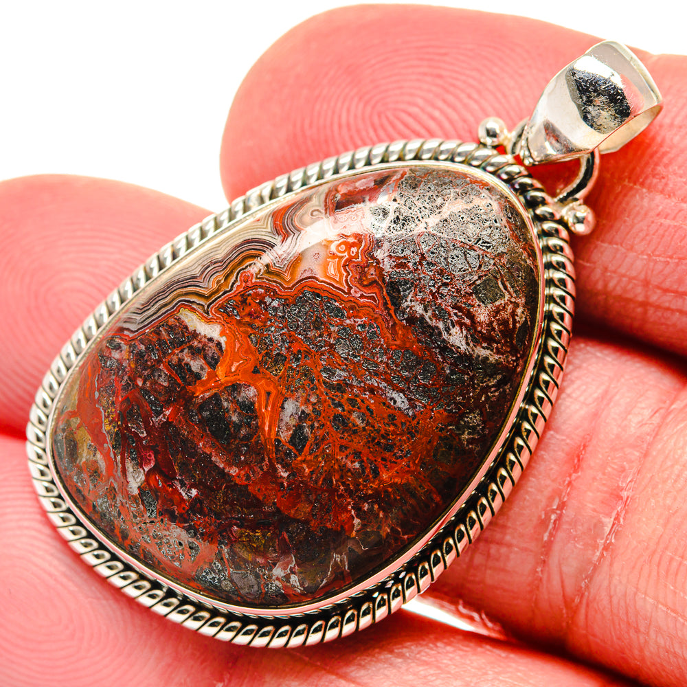 Crazy Lace Agate Pendants handcrafted by Ana Silver Co - PD20662