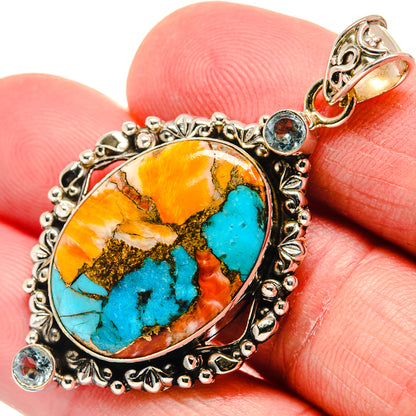 Spiny Oyster Turquoise Pendants handcrafted by Ana Silver Co - PD20669