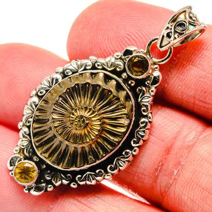 Pyrite Fossil Pendants handcrafted by Ana Silver Co - PD20679