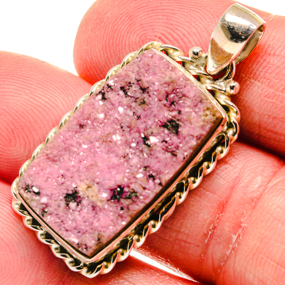Cobalto Calcite Druzy Pendants handcrafted by Ana Silver Co - PD20681