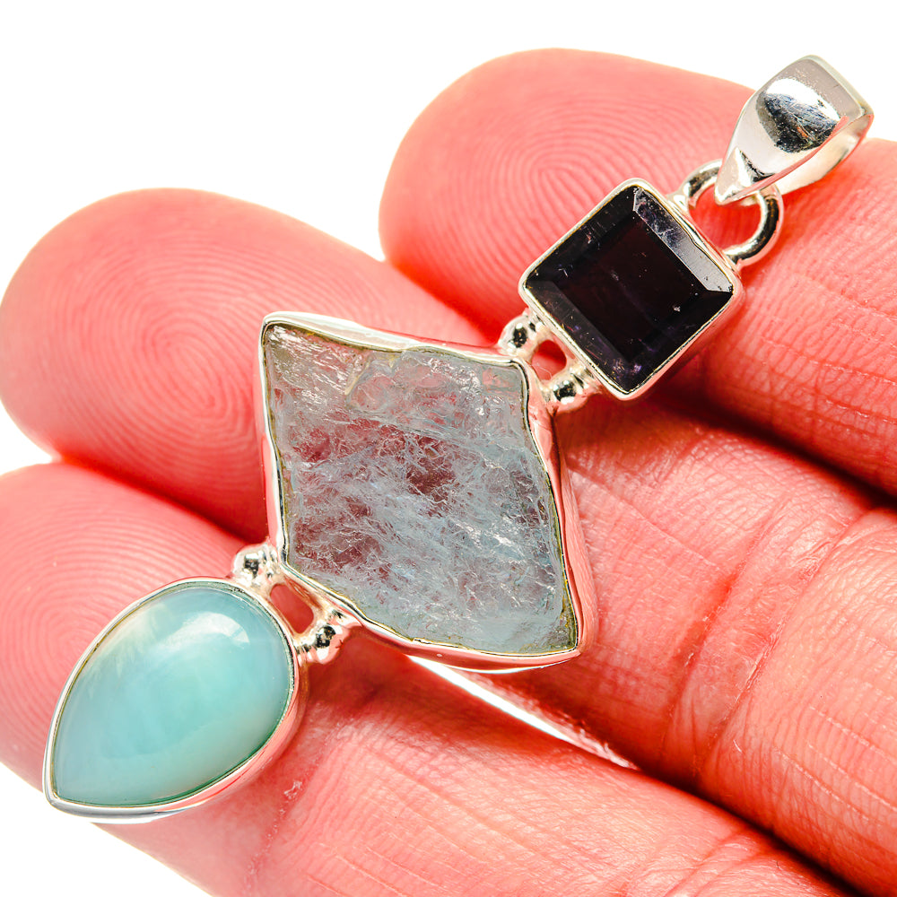Aquamarine Pendants handcrafted by Ana Silver Co - PD20695