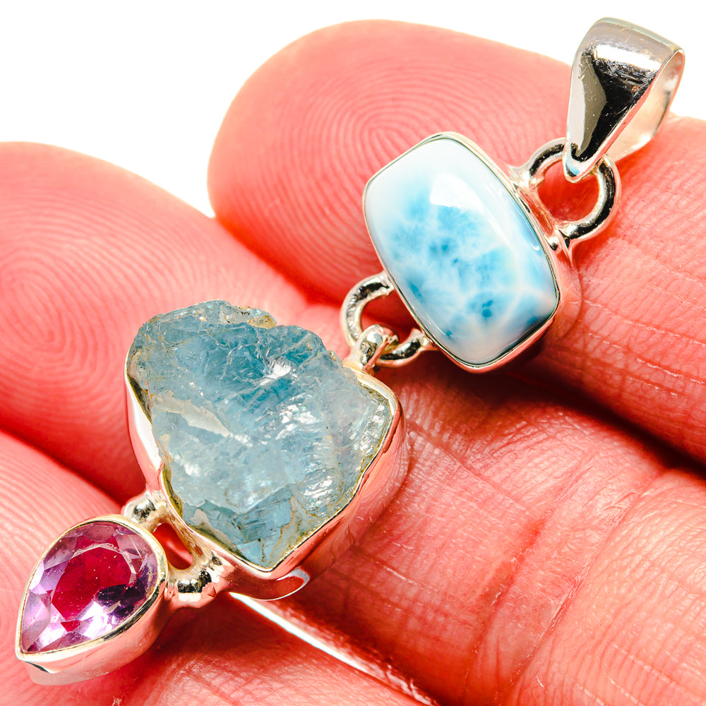 Aquamarine Pendants handcrafted by Ana Silver Co - PD20696
