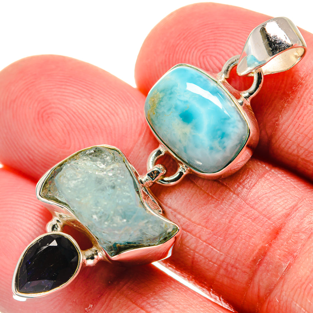 Aquamarine Pendants handcrafted by Ana Silver Co - PD20697