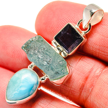 Aquamarine Pendants handcrafted by Ana Silver Co - PD20698