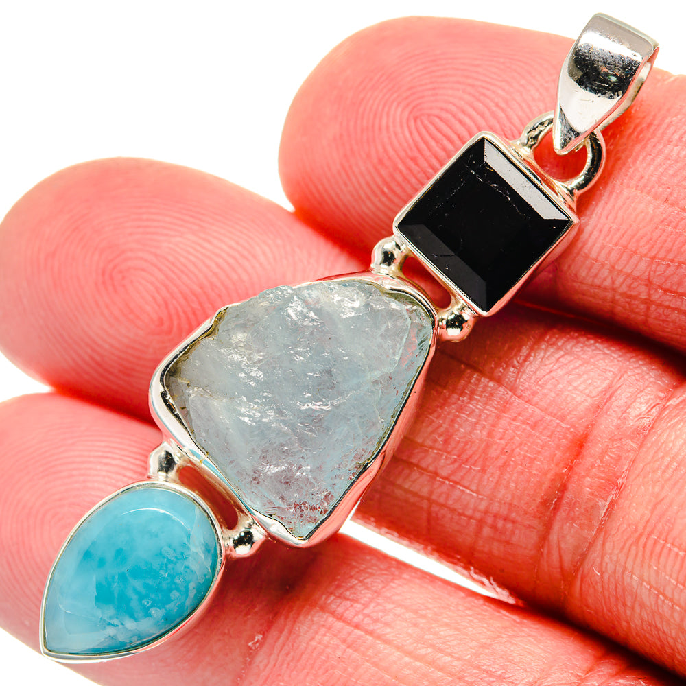 Aquamarine Pendants handcrafted by Ana Silver Co - PD20699