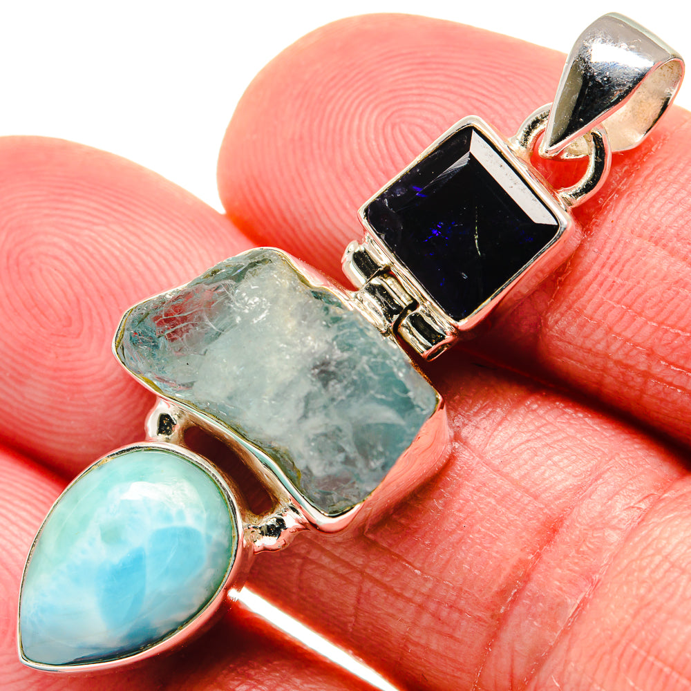 Aquamarine Pendants handcrafted by Ana Silver Co - PD20701