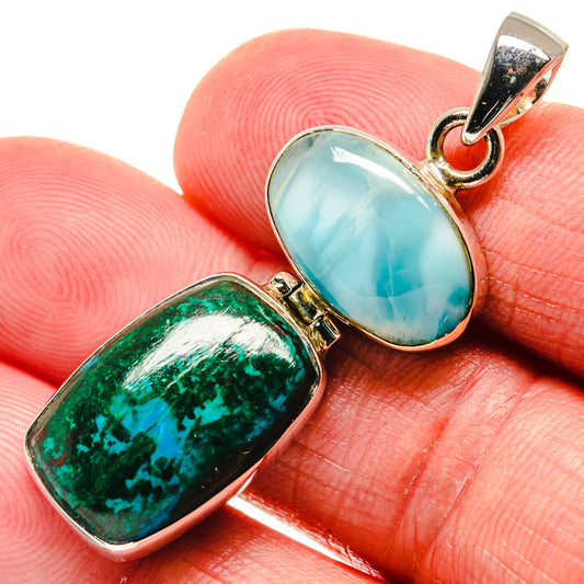Chrysocolla Pendants handcrafted by Ana Silver Co - PD20704