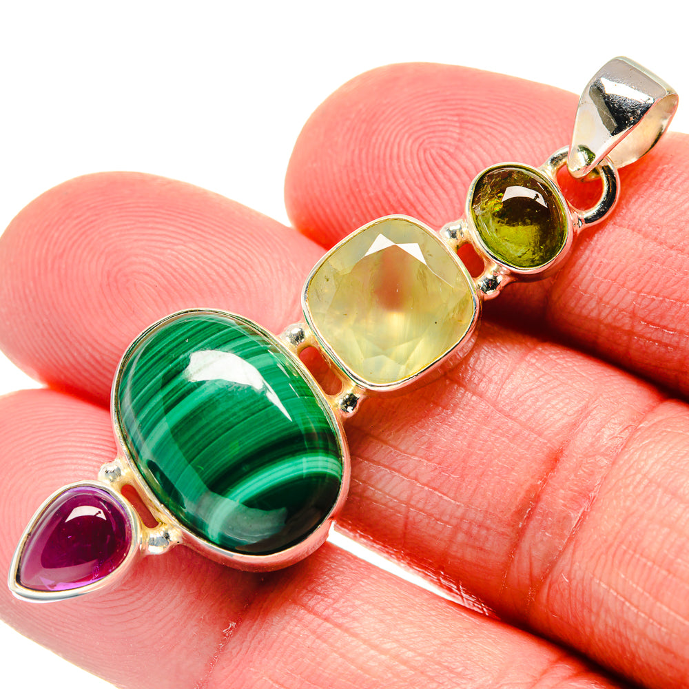 Malachite Pendants handcrafted by Ana Silver Co - PD20705