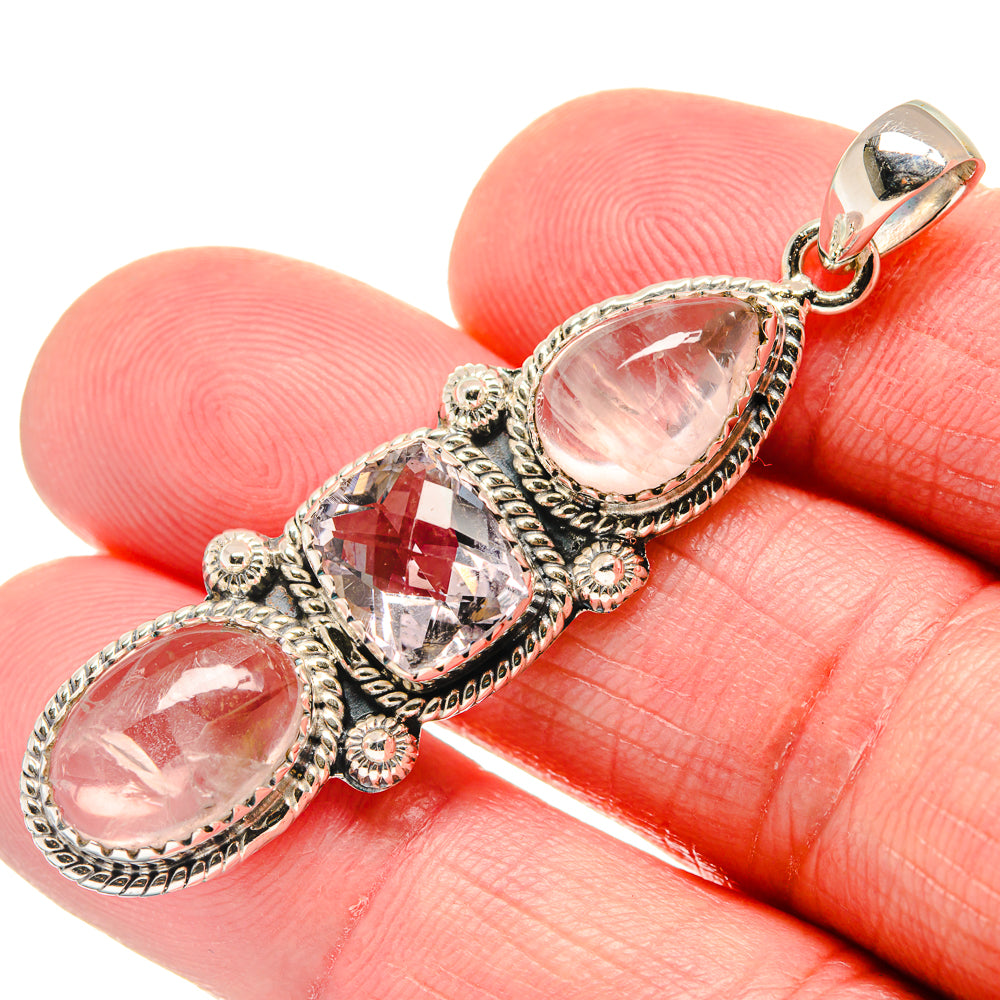 Rose Quartz Pendants handcrafted by Ana Silver Co - PD20712
