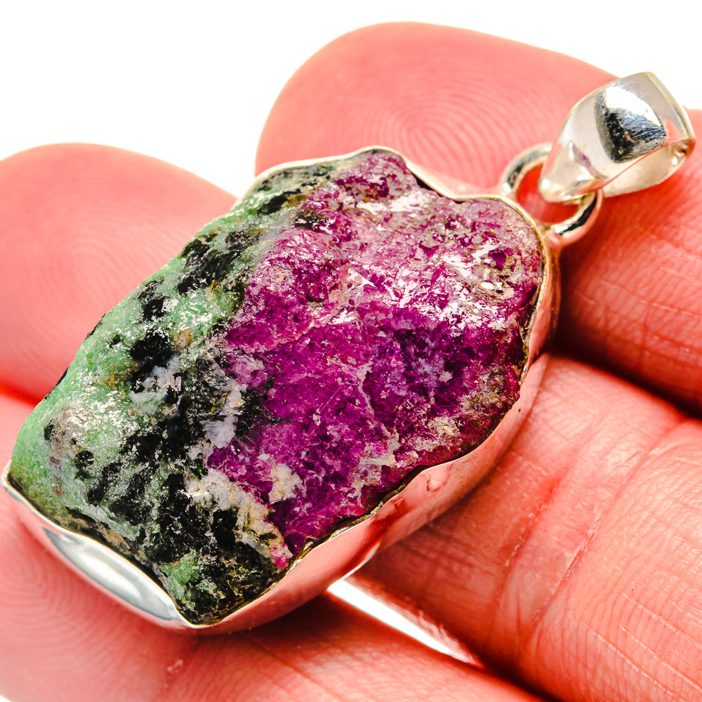 Ruby Zoisite Pendants handcrafted by Ana Silver Co - PD20713