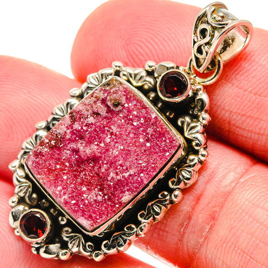 Cobalto Calcite Druzy Pendants handcrafted by Ana Silver Co - PD20733